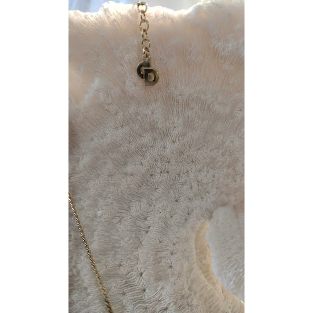 Vintage Christian Dior Purple Crystal Pendant Necklace on Gold Tone Chain - Picture 2 of 7